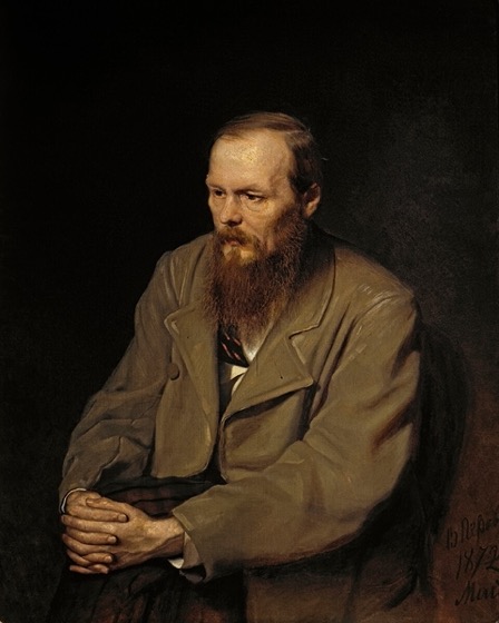 Portrait of Fyodor Dostoevsky by Vasily Perov, 1872 — author of Crime and Punishment and The Brothers Karamazov